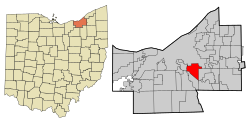 Cuyahoga County Ohio incorporated and unincorporated areas Garfield Heights highlighted